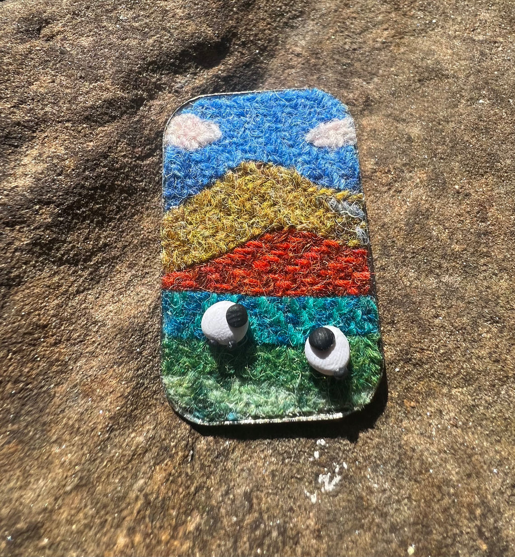 Harris Tweed Sheep Brooch, Handmade in Scotland, Gift Box Included